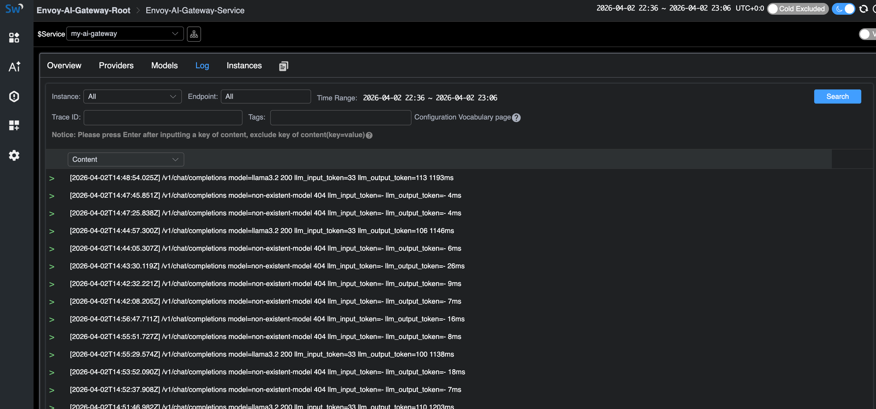 Access logs